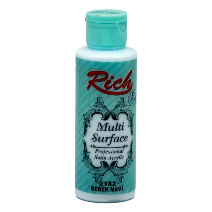 Rich Multi Surface Her Yüzey İçin Akrilik Boya 120 cc. 2182 BEBEK MAVİ