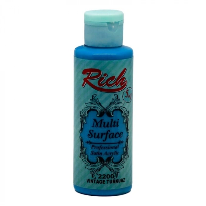 Rich Multi Surface Her Yüzey İçin Akrilik Boya 120 cc. 2200 VINTAGE TURKUAZ