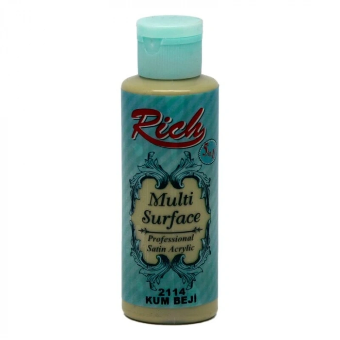 Rich Multi Surface Her Yüzey İçin Akrilik Boya 120 cc. 2114 KUM BEJİ