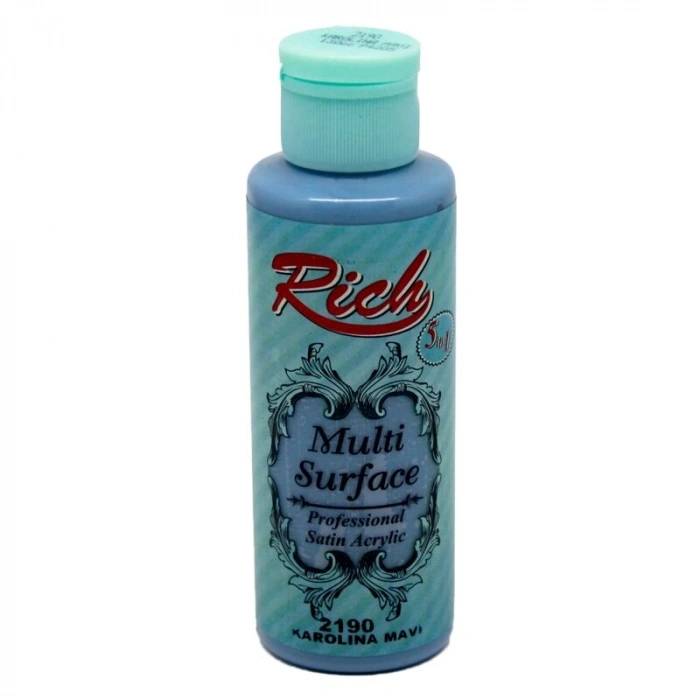 Rich Multi Surface Her Yüzey İçin Akrilik Boya 120 cc. 2190 KAROLİNA MAVİ