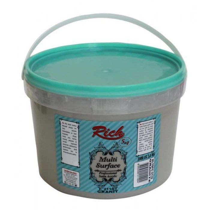 Rich Multi Surface Her Yüzey İçin Akrilik Boya 2500 ml. 2110 GRANİT
