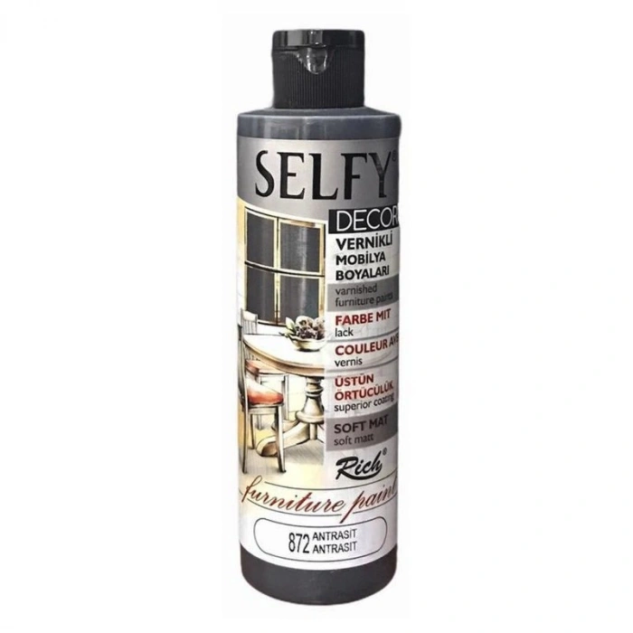 Rich Selfy Decor Vernikli Mobilya Boya 240cc 872 Antrasit