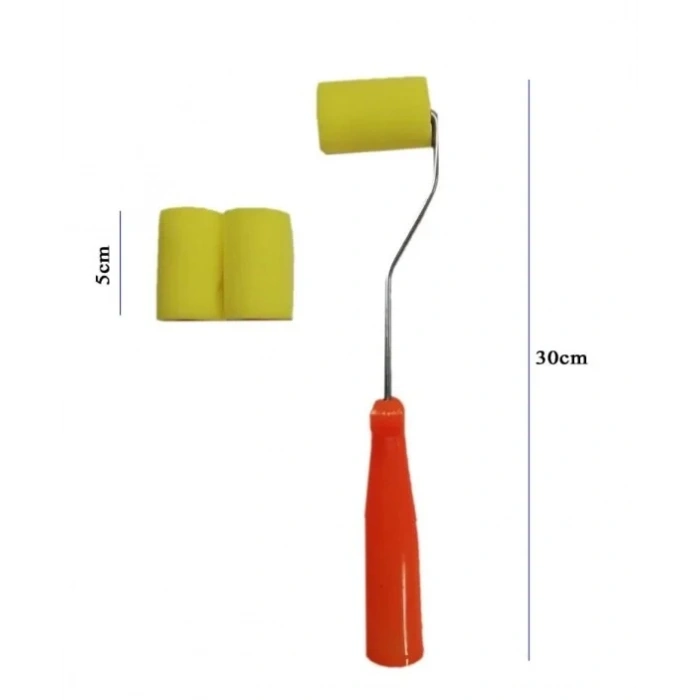 Rich Sünger Rulo Fırça Metal Saplı 5cm + 2 Sünger Yedek