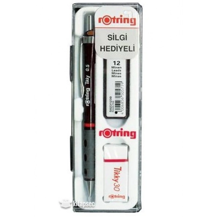 Rotring Tikky Grafik Teknik Çizim Kalemi Silgi Hediyeli Set 0.5mm Siyah