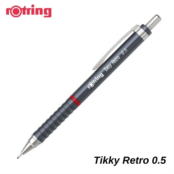 Rotring Tikky Versatil Uçlu Kalem 0.5mm Retro Metalik Gri