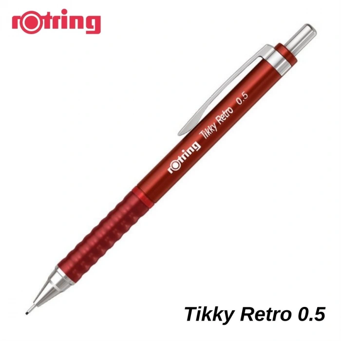 Rotring Tikky Versatil Uçlu Kalem 0.5mm Retro Metalik Kırmızı