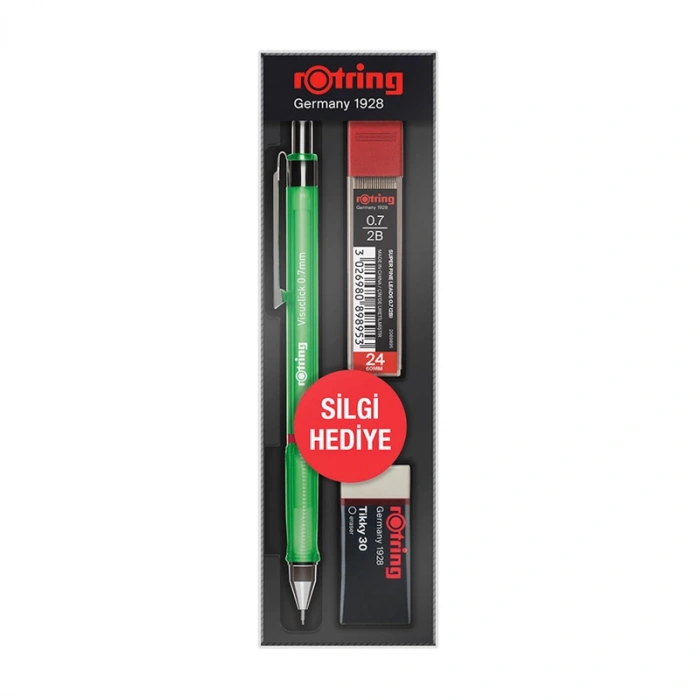 Rotring Visuclick Versatil Kalem + Min + Silgi Okul Seti 0.7 mm YEŞİL