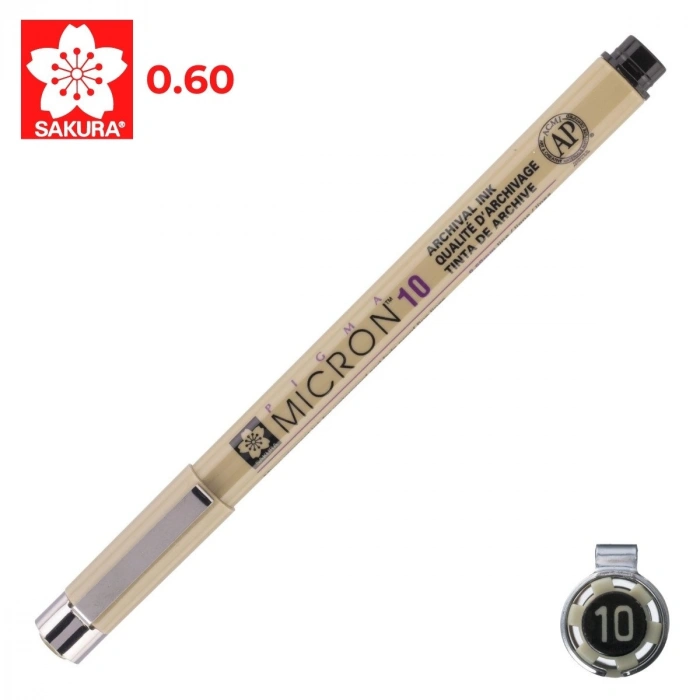Sakura Pigma Micron Teknik Çizim Kalemi 10 0.6mm Siyah