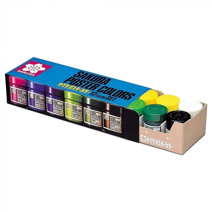 Sakura Poster Color Guaj Boya Seti 12 Renk x 30 cc.