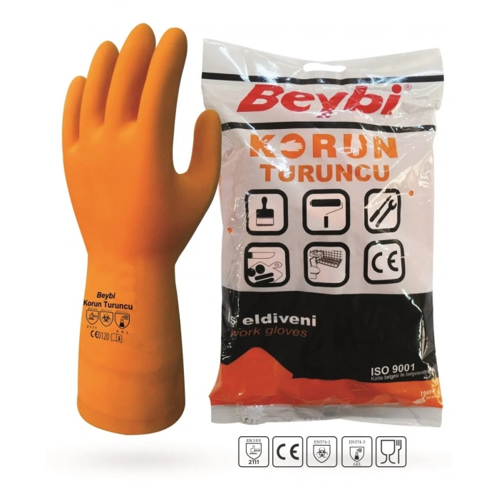 Sanayi İş Eldiveni Korun Turuncu ( 7 Çift )