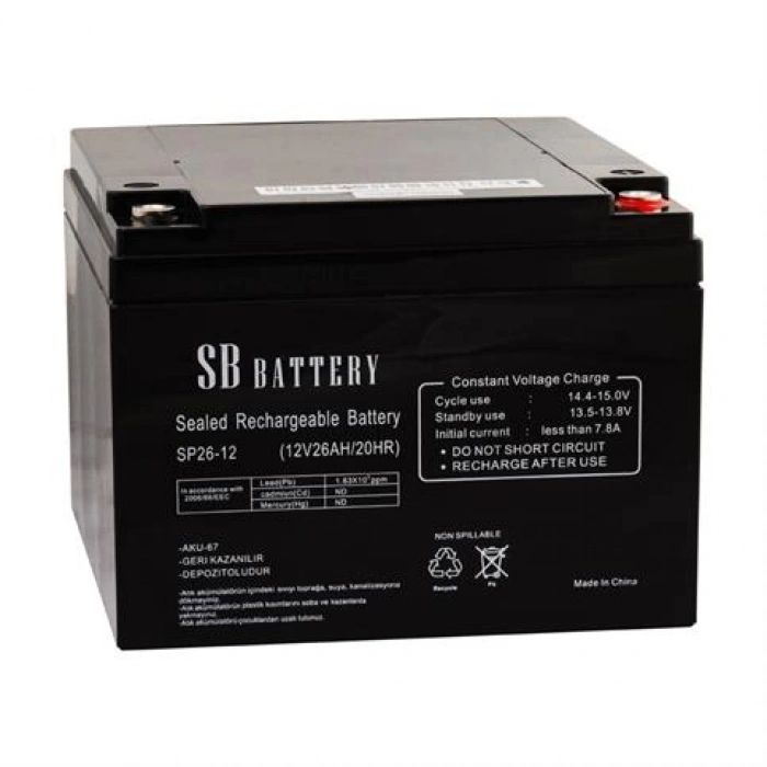 SB SP26-12 12V 26 Ah AGM Bakımsız Kuru Akü