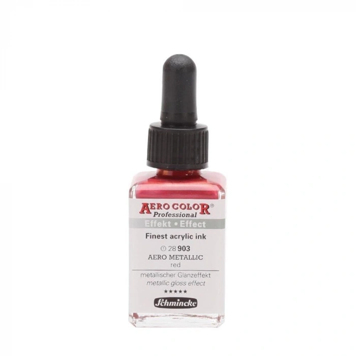 Schmincke Aero Color Akrilik Mürekkep 28 ml. 903 Aero Metallic Red