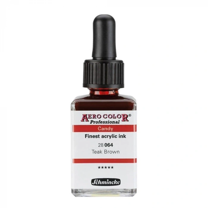 Schmincke Aero Color Akrilik Mürekkep 28 ml. 064 Candy Colors Teak Brown
