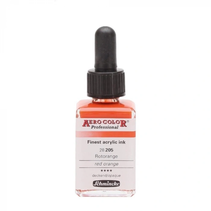 Schmincke Aero Color Akrilik Mürekkep 28 ml. 205 Red Orange