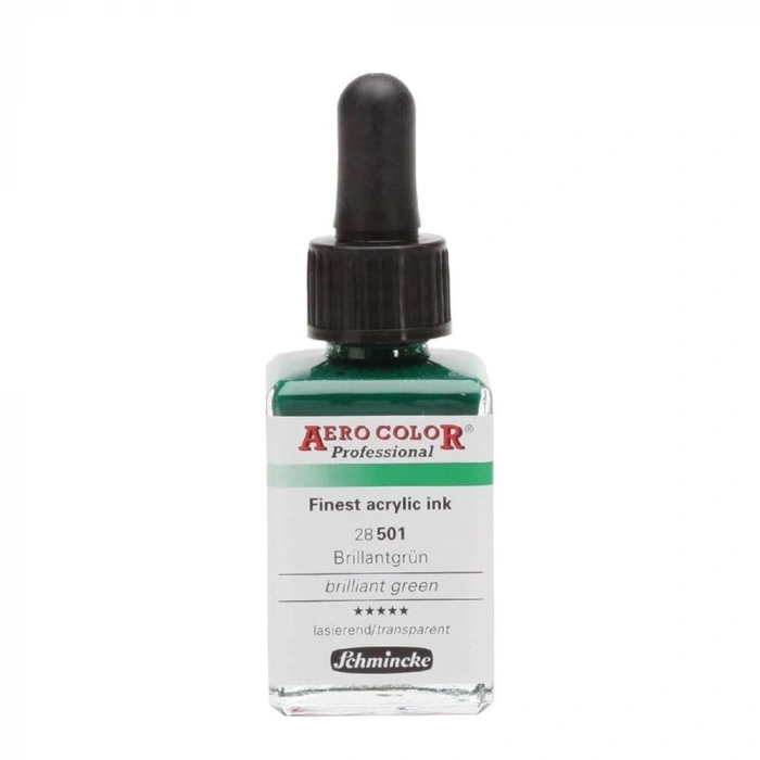 Schmincke Aero Color Akrilik Mürekkep 28 ml. 501 Brilliant Green