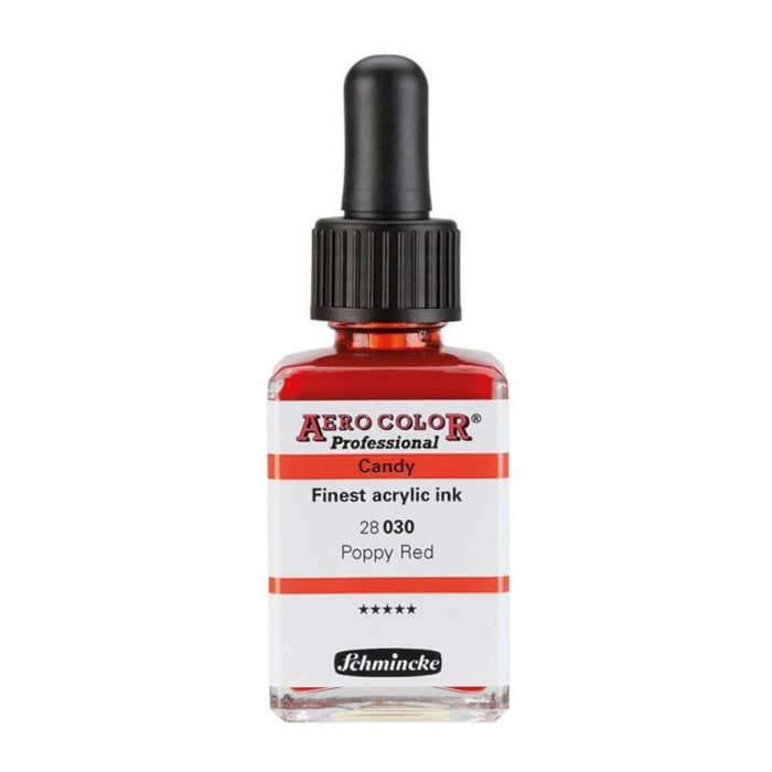 Schmincke Aero Color Akrilik Mürekkep 28 ml. 030 Candy Colors Poppy Red