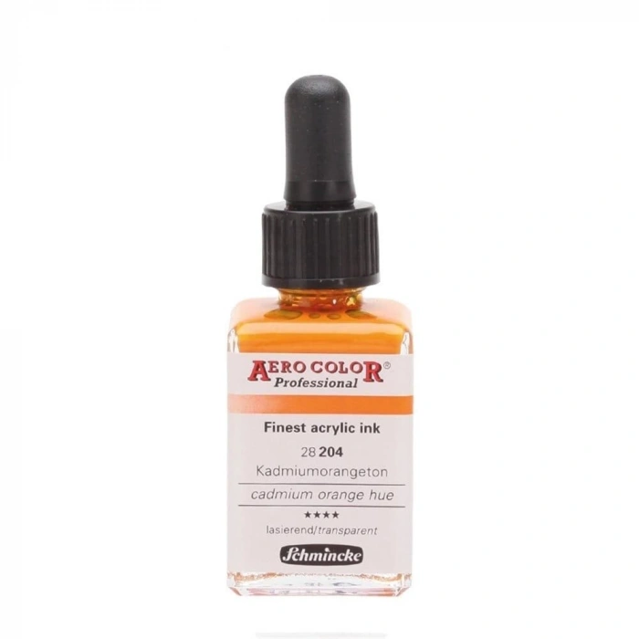 Schmincke Aero Color Akrilik Mürekkep 28 ml. 204 Cadmium Orange Hue