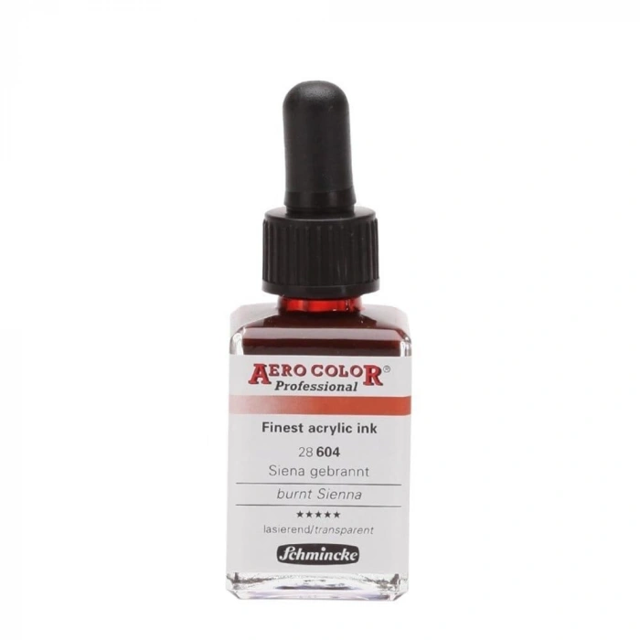 Schmincke Aero Color Akrilik Mürekkep 28 ml. 604 Burnt Sienna