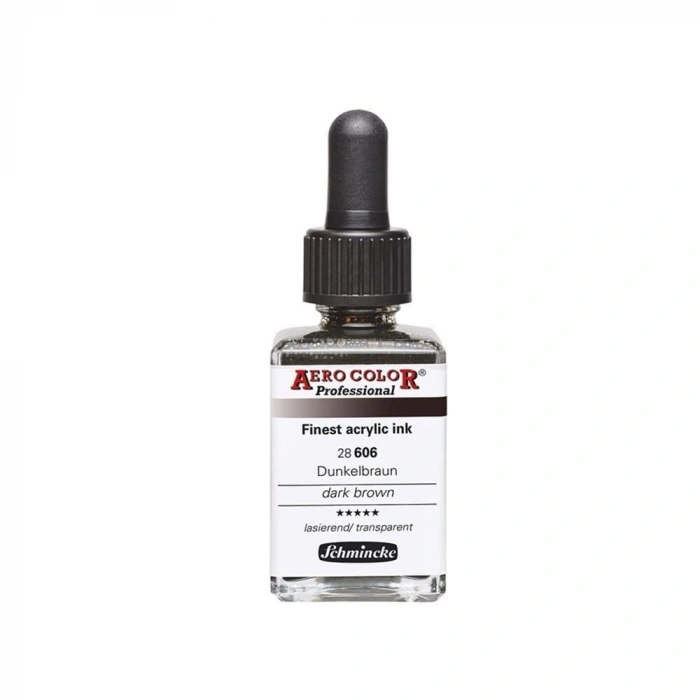 Schmincke Aero Color Akrilik Mürekkep 28 ml. 606 Dark Brown