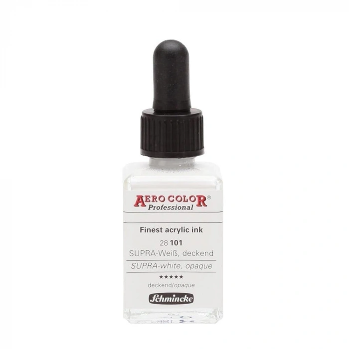 Schmincke Aero Color Akrilik Mürekkep 28 ml. 101 Supra White Opaque