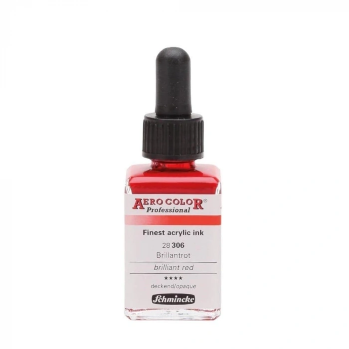 Schmincke Aero Color Akrilik Mürekkep 28 ml. 306 Brilliant Red