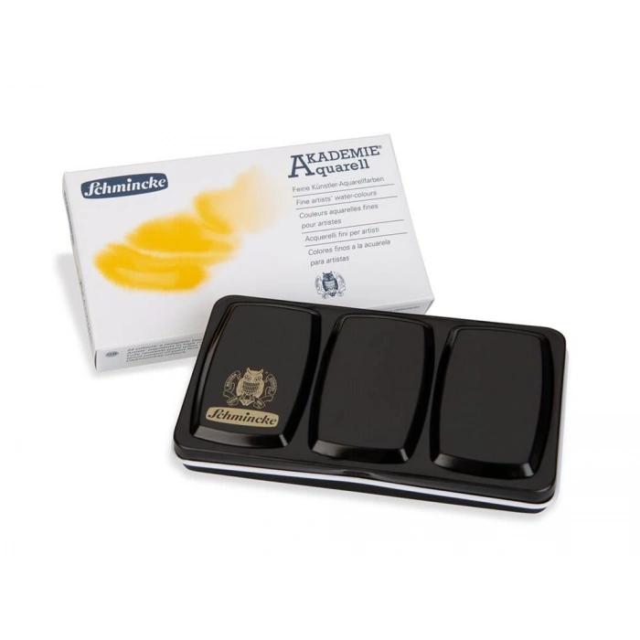 Schmincke Akademie Aquarell Taş Tablet Sulu Boya Seti Yarım Tablet 12 Renk Metal Kutu