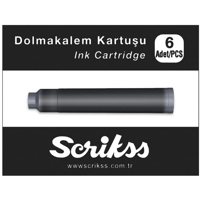 Scrikss Dolma Kalem Kartuşu 6lı Kutu SİYAH