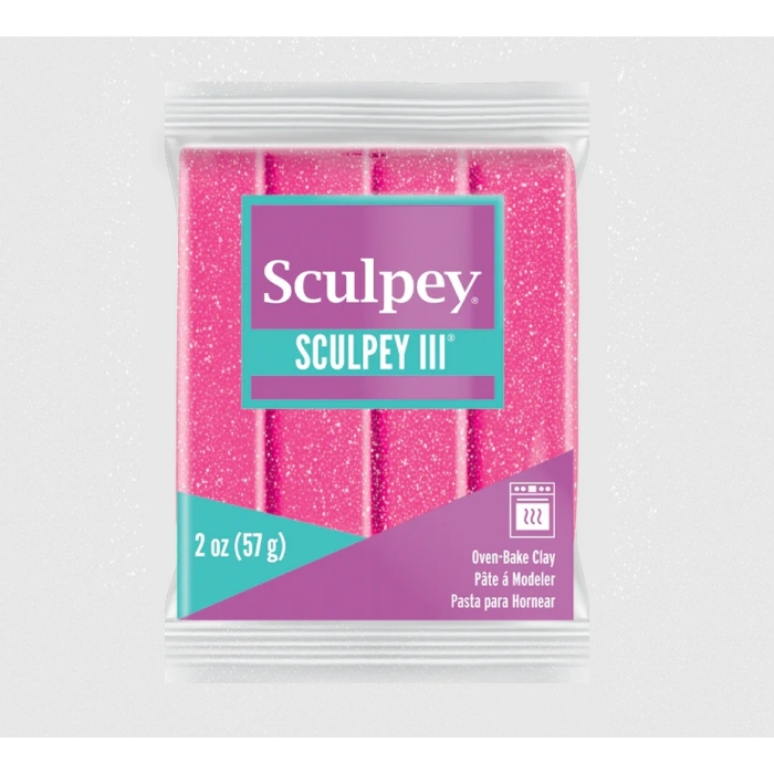 Sculpey III Polimer Kil 558 Pembe Glittter (Simli)