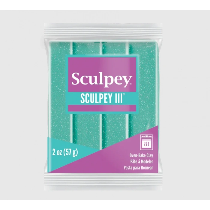 Sculpey III Polimer Kil 574 Turkuaz Glitter (Simli)
