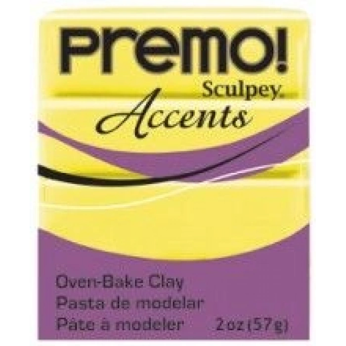Sculpey Premo Accents Ekstra Efektli Polimer Kil 5046 Yellow Translucent