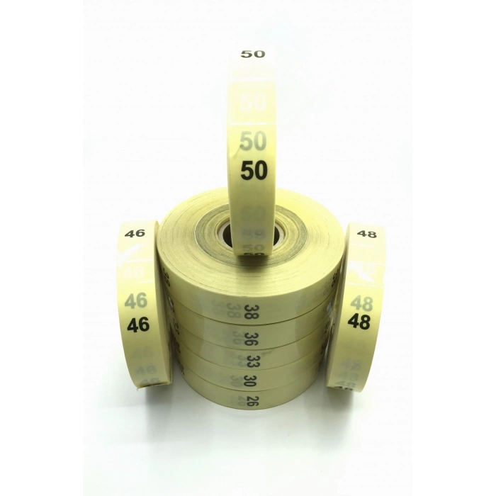 ŞEFFAF UZUN BEDEN ETİKETİ 2,5 CM X 22 CM 26 – 50 ARASI 500 ADET