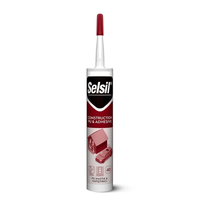 Selsil Poliüretan PU Mastik 40 SHA 600 ml Gri