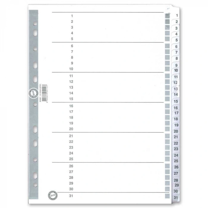 Serve Seperatör A4 1-31 Rakam Karton