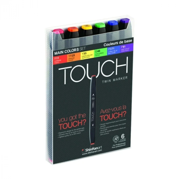 Shinhanart Touch Twin Marker 6lı Set Ana Renkler