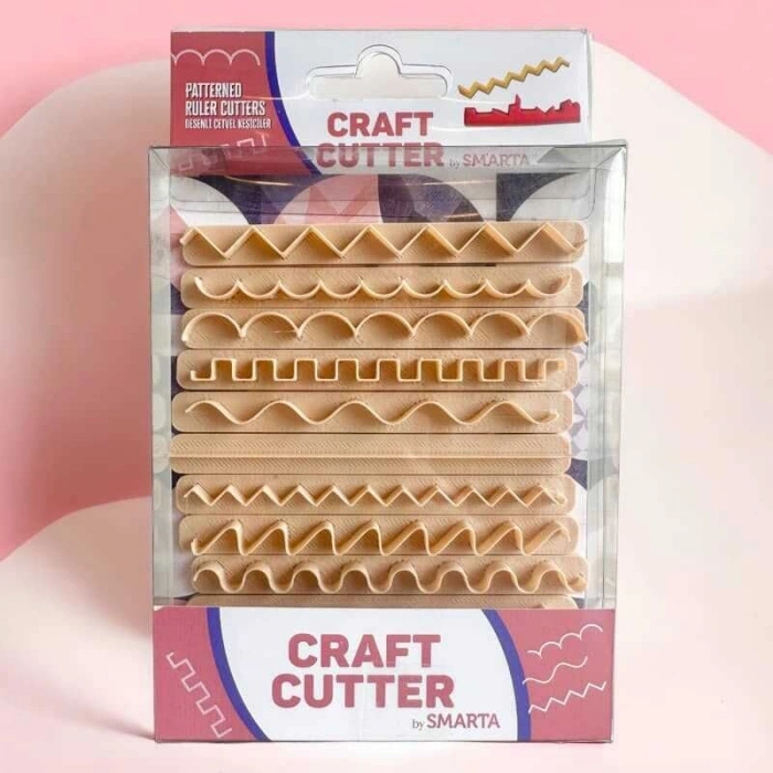 Smarta Craft Cutter Kil ve Hamur Kesme Kalıpları Desenli Cetvel Kesiciler