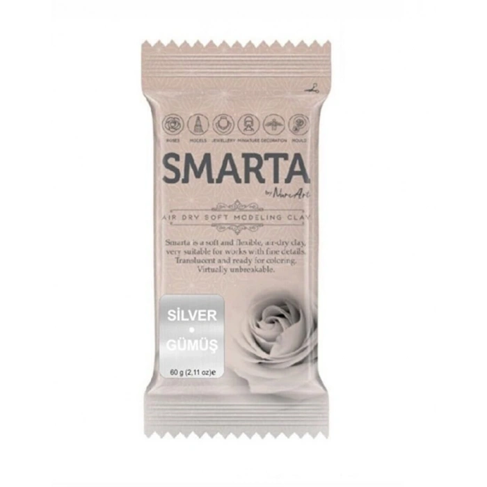 Smarta Havayla Kuruyan Modelleme Hamuru 60 gr. METALİK GÜMÜŞ