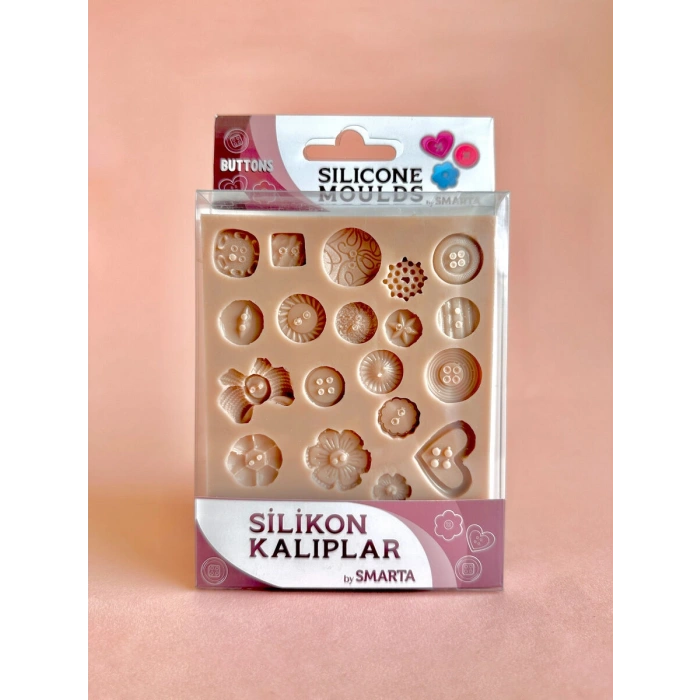Smarta Silicone Moulds Silikon Epoksi ve Polimer Kil Kalıbı BUTTONS