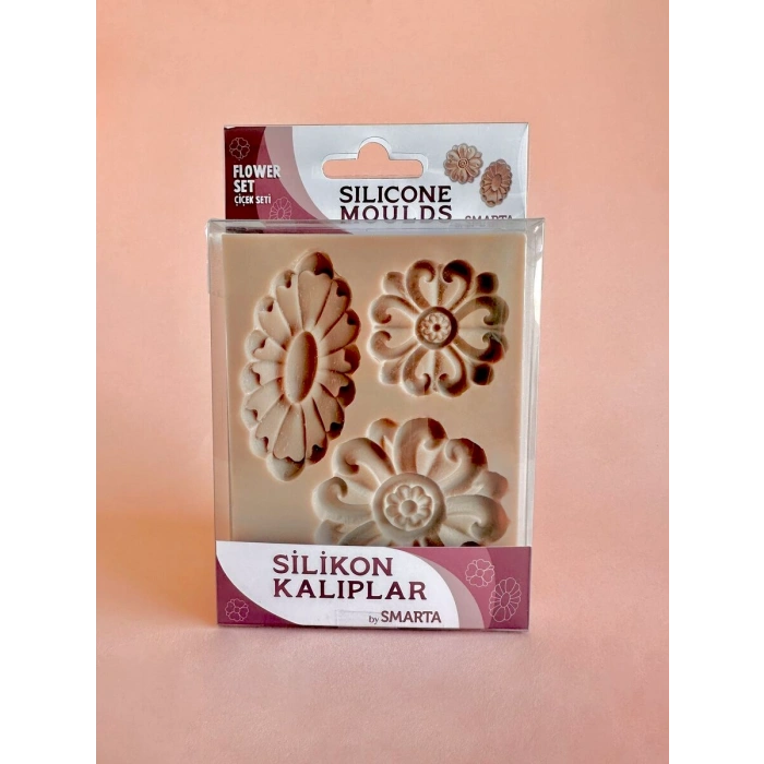 Smarta Silicone Moulds Silikon Epoksi ve Polimer Kil Kalıbı FLOWER SET
