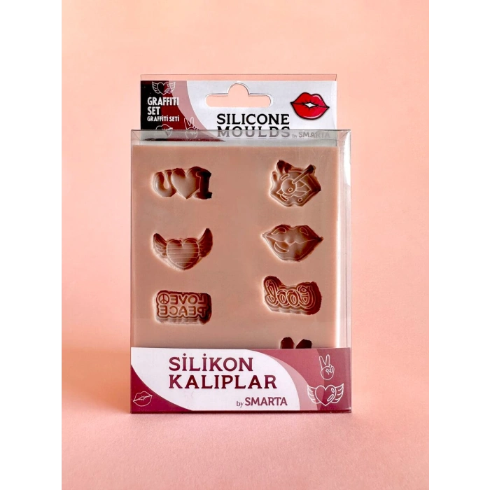 Smarta Silicone Moulds Silikon Epoksi ve Polimer Kil Kalıbı GRAFFITI SET