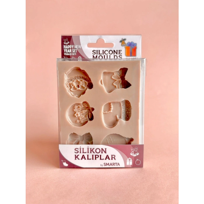 Smarta Silicone Moulds Silikon Epoksi ve Polimer Kil Kalıbı HAPPY NEW YEAR SET