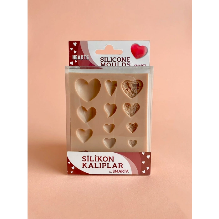 Smarta Silicone Moulds Silikon Epoksi ve Polimer Kil Kalıbı HEARTS