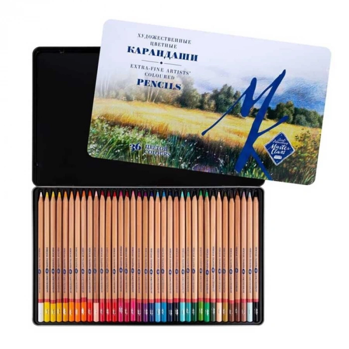 St. Petersburg Master Class Kuru Boya Seti 36 Renk Metal Kutu