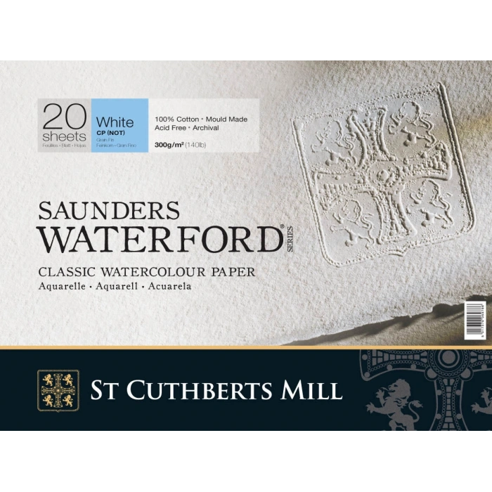 St. Cuthberts Mill Saunders Waterford Sulu Boya Defteri Blok Soğuk Baskı - Orta Doku 300 gr. 23x31 cm. 20 Yaprak
