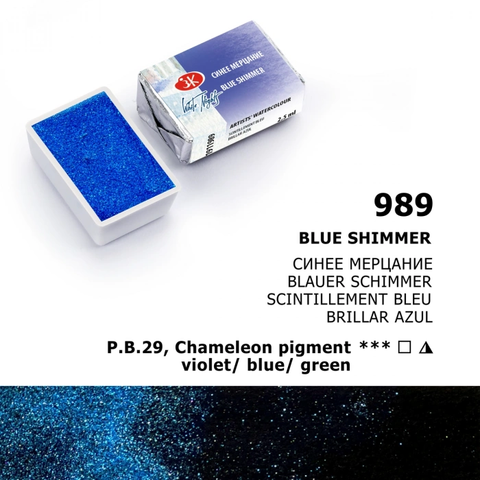 St. Petersburg White Nights Tam Tablet Sulu Boya 989 Blue Shimmer