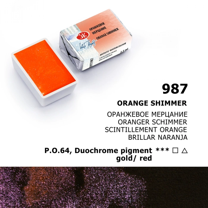 St. Petersburg White Nights Tam Tablet Sulu Boya 987 Orange Shimmer