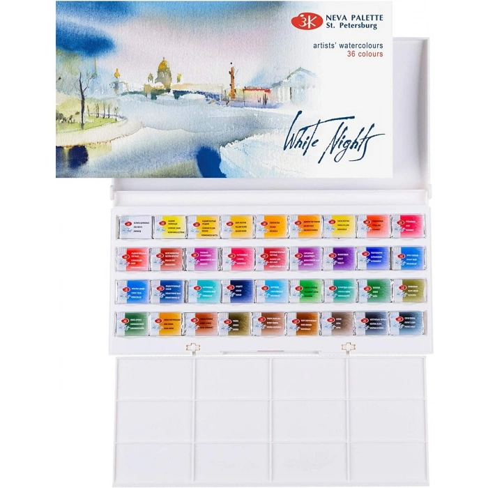 St. Petersburg White Nights Tam Tablet Sulu Boya Seti 36 Renk