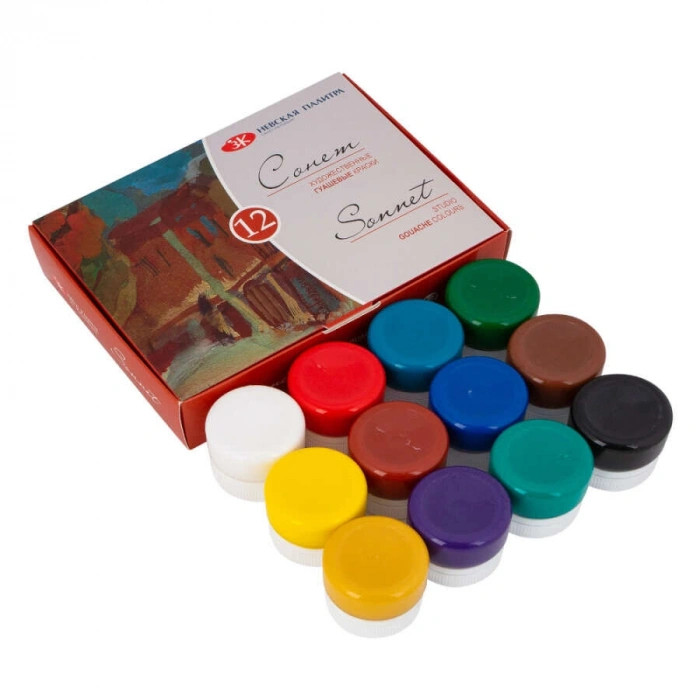St. Petersburg Sonnet Guaj Boya Seti 12 Renk x 20 ml.