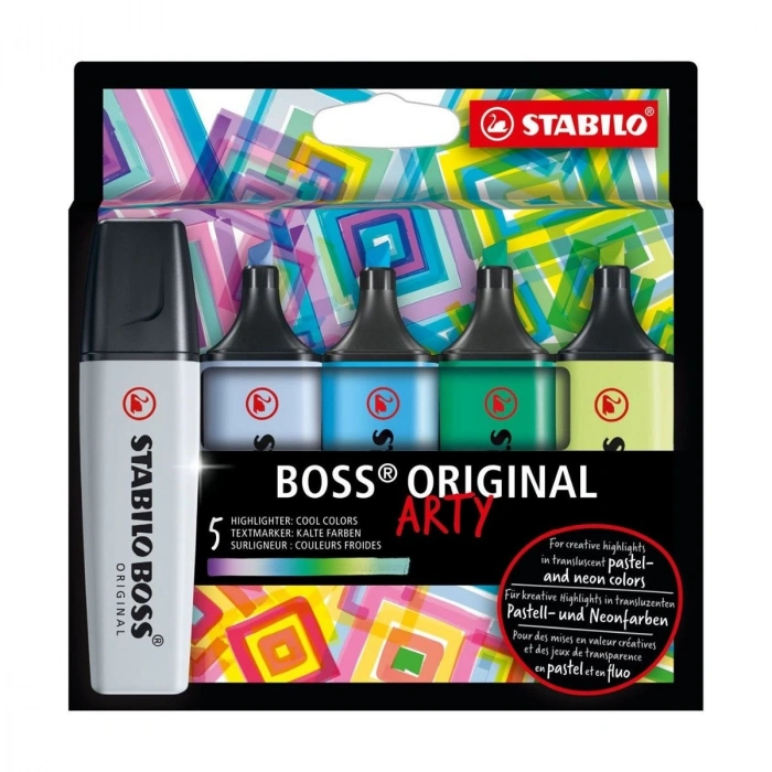Stabilo Boss Original Fosforlu Kalem 5li Set Soğuk Renkler