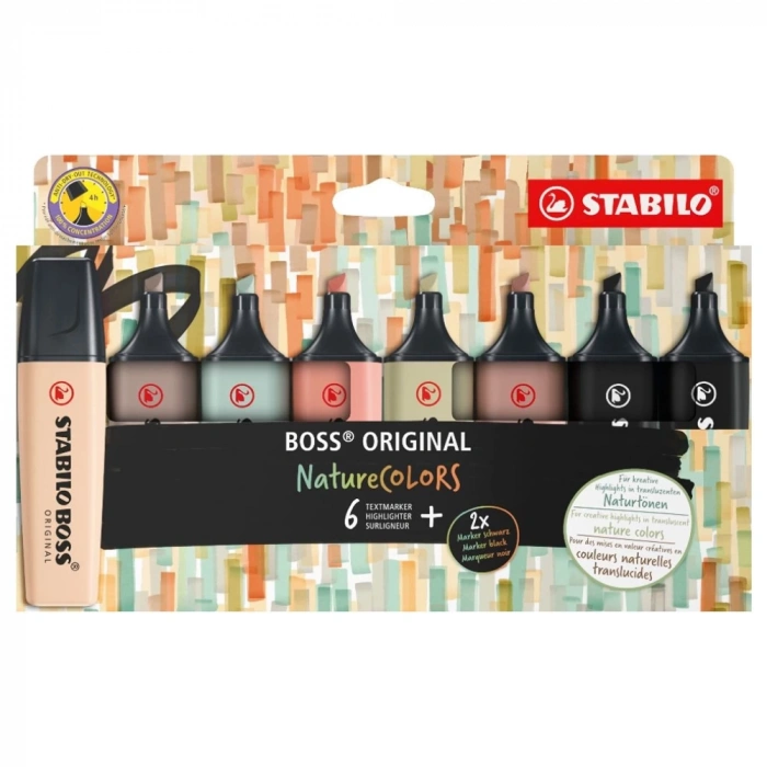 Stabilo Fosforlu Kalem Boss Naturecolors 8 Lİ Wallet 70/8-2-1