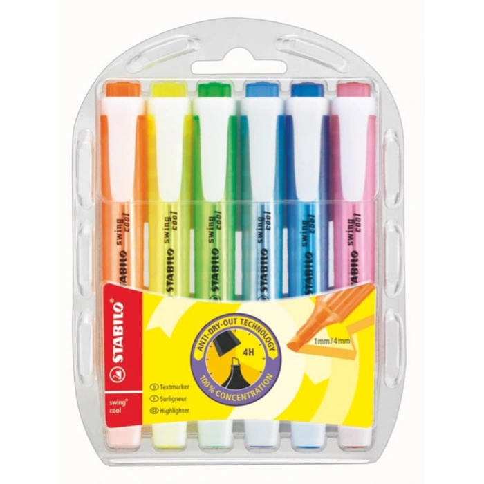 Stabilo Swing Cool Fosforlu İşaretleme Kalemi Seti 6 Renk